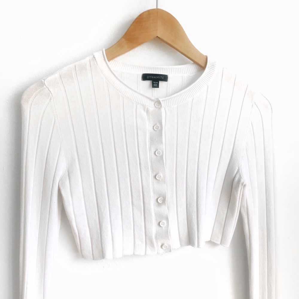 DYNAMITE White crop cardigan